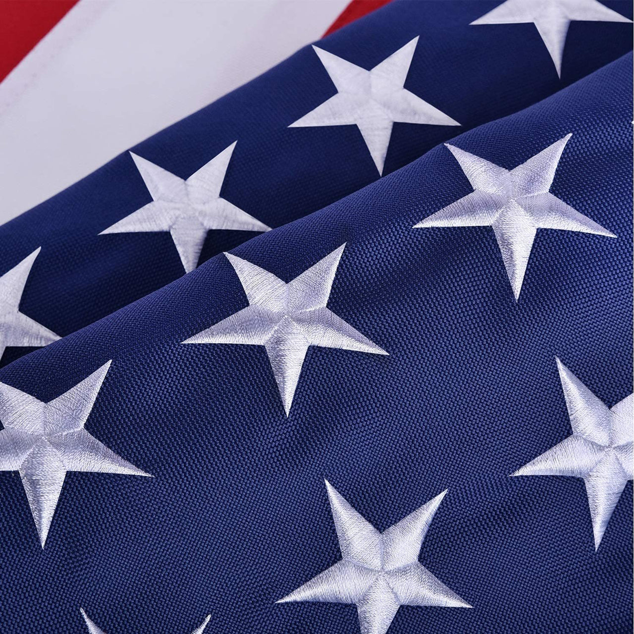 American Flag 10x15 ft, 8x12 ft, 6x10 ft, 5x8 ft, 4x6 ft, 3x5 ft, 2x3 ft, Outdoor Heavy Duty-Embroidered Stars- Sewn Stripes-Fade Resistant- Brass Grommets- All Weather