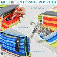 Thumbnail for 2 Pieces Folding Backpack Beach Chair with Pillow