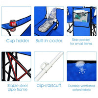 Thumbnail for Portable Folding Picnic Double Chair With Umbrella