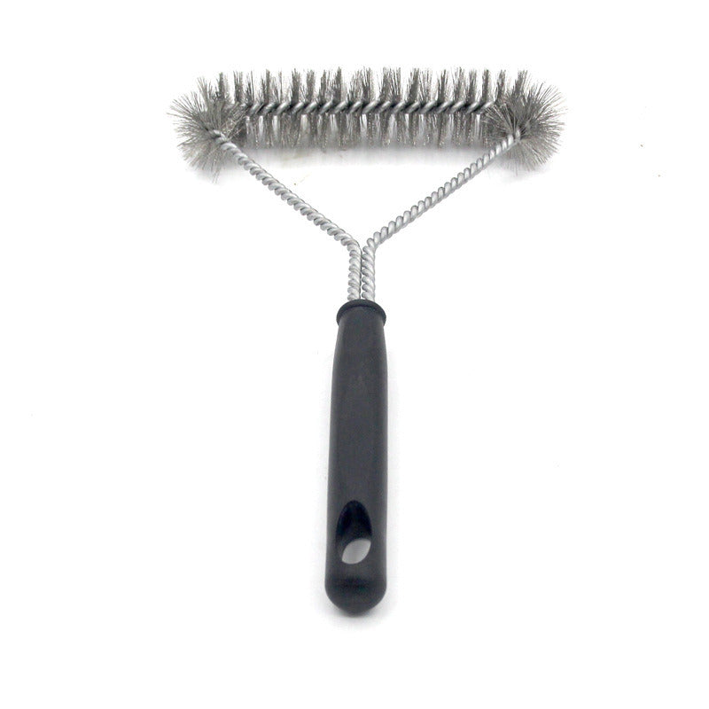 Grill Cleaning Brush; Long-handled Y-shaped Curling Brush