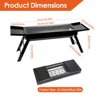 Thumbnail for Foldable Charcoal BBQ Grill with Shelf Stainless Steel Grill