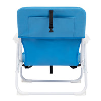 Thumbnail for Blue Oxford Cloth White Iron Frame Beach Chair