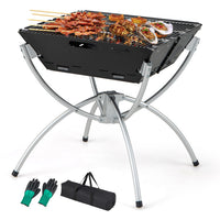 Thumbnail for 3-in-1 Camping Campfire Grill with Stainless Steel Grills Carrying Bag & Gloves