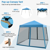 Thumbnail for 10 x 10 Feet Pop Up Canopy with Mesh Sidewalls and Roller Bag