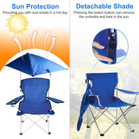 Thumbnail for Foldable Outdoor Chair with Detachable Umbrella  Adjustable Canopy