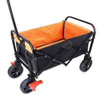 Thumbnail for Mini Folding Wagon Garden Shopping Beach Cart (brake+orange+black)