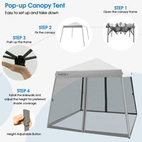 Thumbnail for 10 x 10 Feet Pop Up Canopy with Mesh Sidewalls and Roller Bag