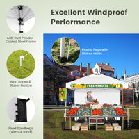 Thumbnail for 10 x 10 Feet Foldable Commercial Pop-up Canopy with Roller Bag and Banner Strip