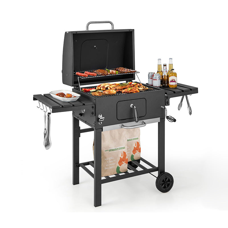 BBQ Charcoal Grill with Bottom Storage Shelf