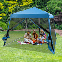 Thumbnail for 10 x 10 Feet Pop Up Canopy with Mesh Sidewalls and Roller Bag