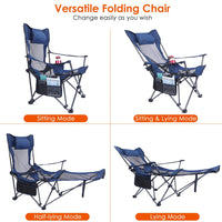 Thumbnail for Foldable Camping Chair 330LBS Load Heavy Duty Steel