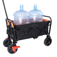 Thumbnail for Mini Folding Wagon Garden Shopping Beach Cart (brake+orange+black)