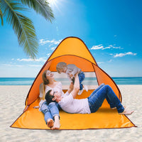 Thumbnail for Pop Up Beach Tent Sun Shade Shelter Anti-UV Automatic Waterproof Tent Canopy for 2/3 Man w/ Net Window Storage Bag