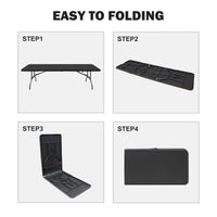 Thumbnail for 8ft Folding Table, Portable Plastic Coffee Table Height