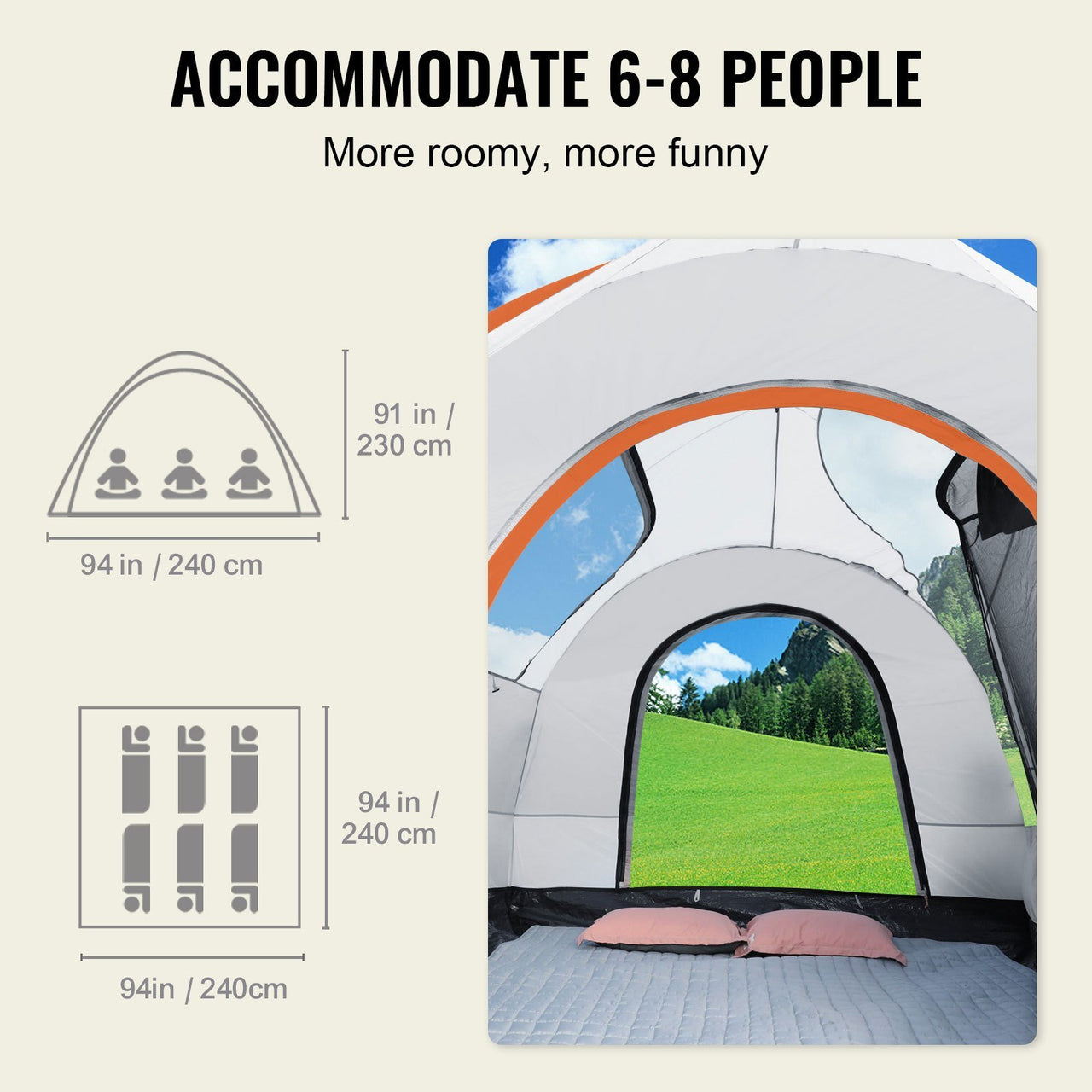 VEVOR SUV Camping Tent, 8'-8' SUV Tent Attachment