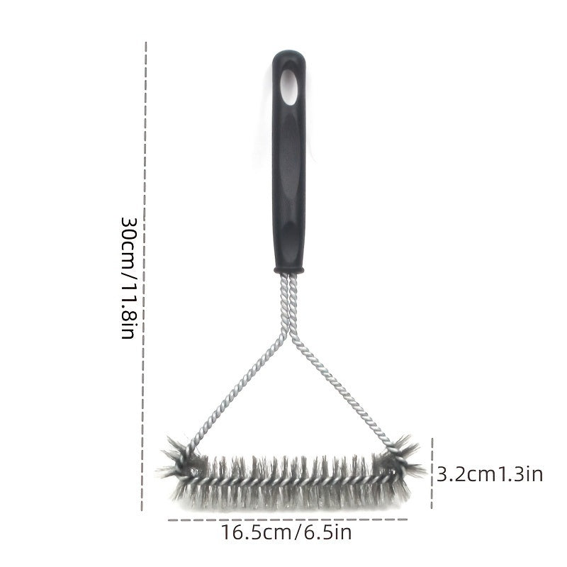 Grill Cleaning Brush; Long-handled Y-shaped Curling Brush