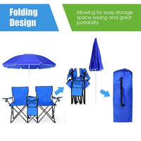 Thumbnail for Portable Folding Picnic Double Chair With Umbrella