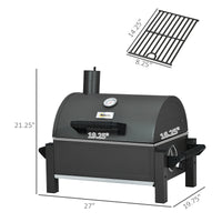 Thumbnail for Outsunny Charcoal BBQ Grill with 235 sq.in. Cooking Area, Tabletop Outdoor Barbecue with Ash Catcher and Built-in Thermometer