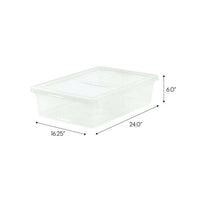 Thumbnail for 28 Quart Large Bed Plastic Storage Box, Clear, Set of 4
