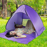 Thumbnail for Pop Up Beach Tent Sun Shade Shelter Anti-UV Automatic Waterproof Tent Canopy for 2/3 Man w/ Net Window Storage Bag