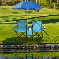 Thumbnail for Portable Folding Picnic Double Chair With Umbrella