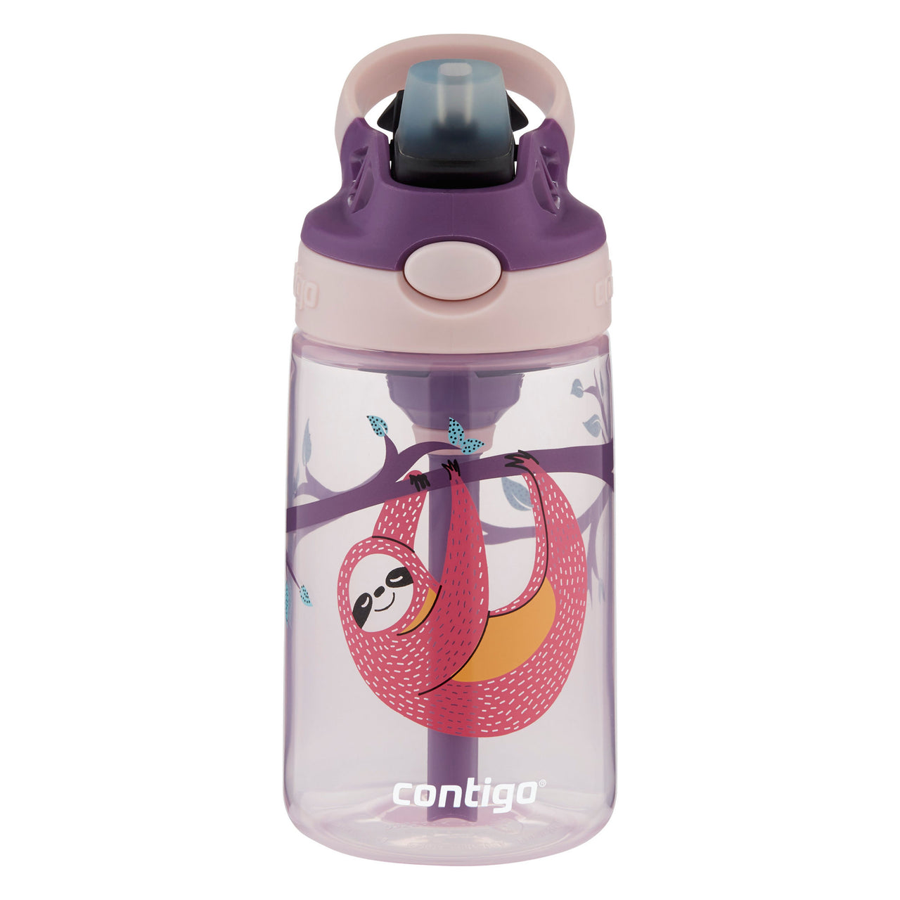 Contigo® Kids Straw Water Bottle with AUTOSPOUT® Lid | 14oz | Sloths