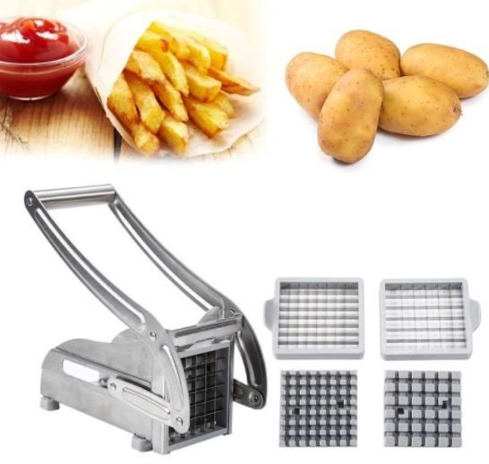 Stainless Steel French Fries and Potato Cutter with 2 Different Blades